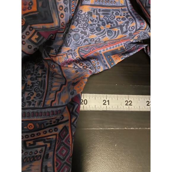 Vintage Ridge T Shirt Womens Large Blue Purple Abstract Button Up Blouse 90s Top - Picture 4 of 6